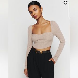 NWT The Reformation Aries Cropped Cashmere Sweater